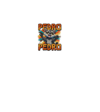 Retro Pedro minta fekete pólón