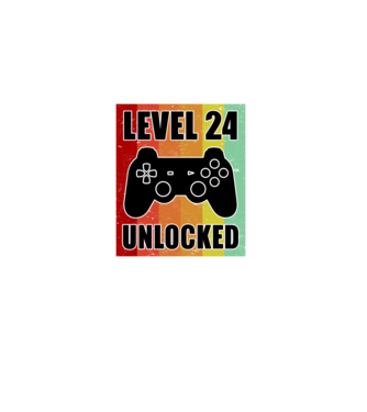 level 24 unlocked retro gamer minta fehér pólón