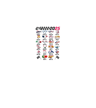 MOTOGP 25 CALENDAR fehér alapra minta királykék pólón