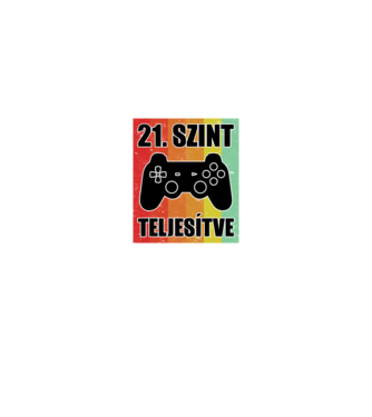 21 szint teljesítve retro gamer minta fekete pólón