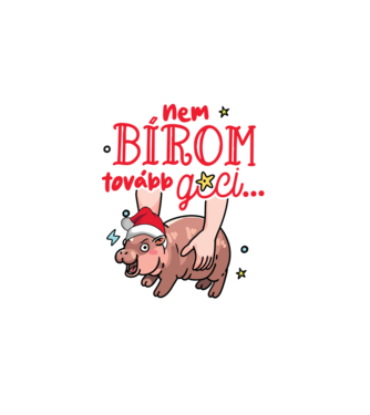 Nem bírom tovább gci Moo-Deng sötétre Karácsony minta fehér pólón