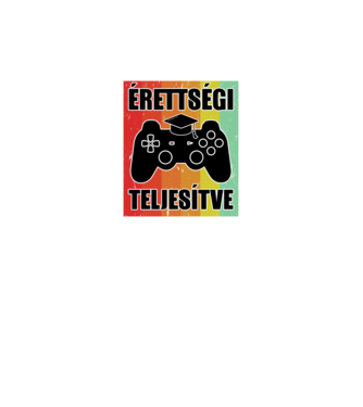 Érettségi teljesítve retro gamer minta fekete pólón