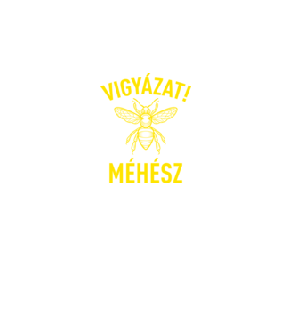 Vigyázat méhész! minta almazöld pólón