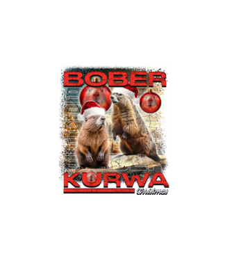 Bóber Kurwa xmas minta fehér pólón