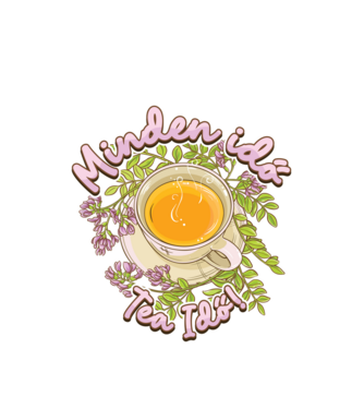 Tea idő minta fehér pólón