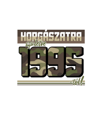 Horgászatra születve - 1995 minta fehér pólón
