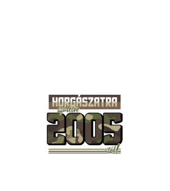 Horgászatra születve - 2005 minta fekete pólón