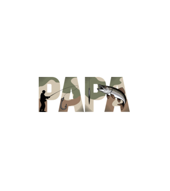 Horgász Papa minta fehér pólón