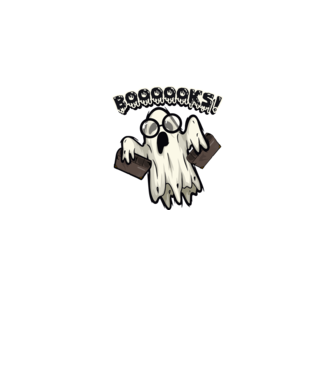 Spooky boookworm minta fekete pólón