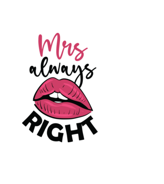 Mrs always right minta világoskék pólón