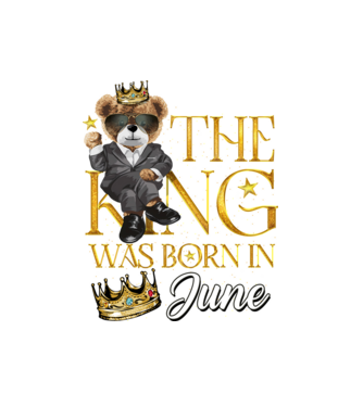 The king was born int JUNE minta fehér pólón