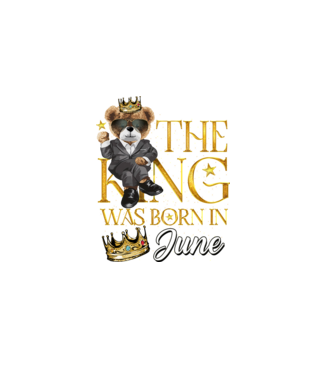 The king was born int JUNE minta fekete pólón