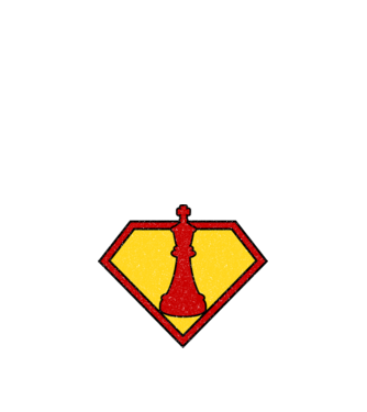SuperChess Király minta királykék pólón