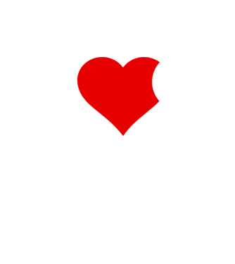 I love szív minta fehér pólón