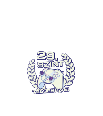 29. szint teljesítve minta fekete pólón