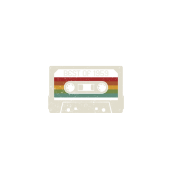 retro tape 1959 vintage minta fekete pólón