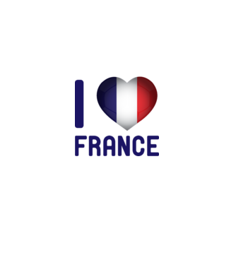 i heart france minta fehér pólón