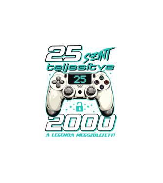 Gamer szülinap 25 éves minta fehér pólón