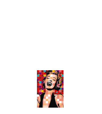 pop art minta fehér pólón