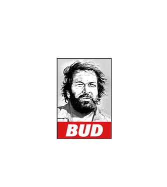 Bud Spencer halftone minta szürke pólón