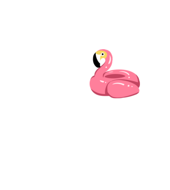 Flamingó úszógumi minta neonsárga pólón