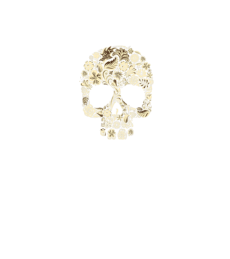 flowerskull minta fehér/piros pólón