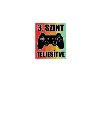 3 szint teljesítve retro gamer minta türkiz pólón