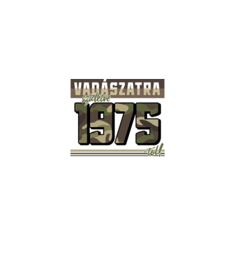 Vadászatra születve 1975-től! minta homokszín pólón