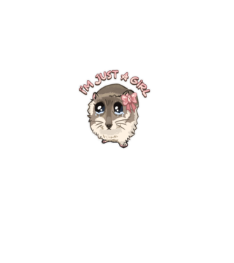 Sad coquette hamster meme felirattal minta fehér pólón