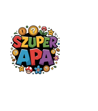 Szuper Apa minta fekete pólón