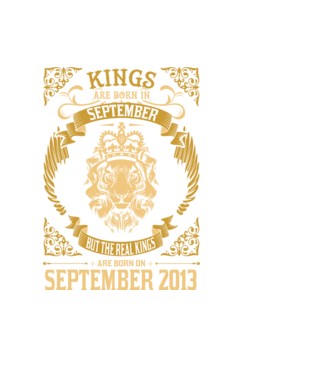 Oroszlános szülinapos 2013 SZEPTEMBER minta fekete pólón