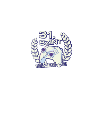 31. szint teljesítve minta fekete pólón