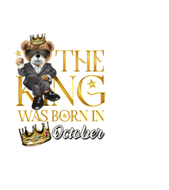 The king was born int OCTOBER minta fekete pólón