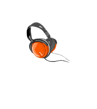 headphone minta fehér pólón