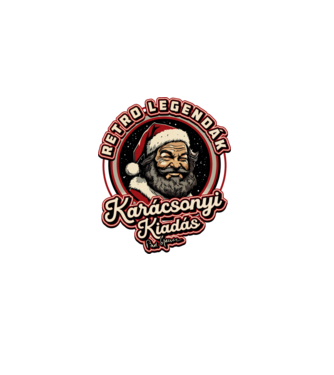 Retro Legenda Karácsony Bud Spencer textured minta fekete pólón