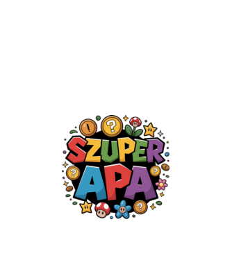 Szuper Apa minta fehér pólón