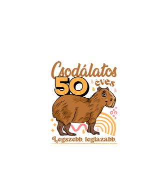 Capybara 50 éves minta fehér pólón