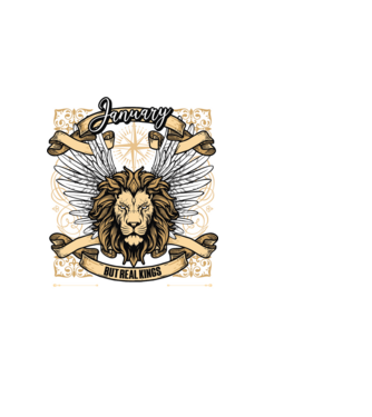KINGS ARE BORN 1965 - JANUÁR minta fekete pólón