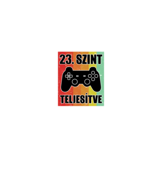 23 szint teljesítve retro gamer minta fekete pólón