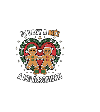 Te vagy a méz a kalácsomban Páros minta fekete pólón