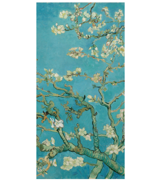  Virágzó mandulaágak Van Gogh  minta fehér pólón