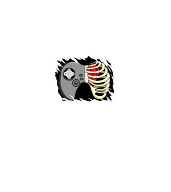 Gamer szív minta fehér pólón