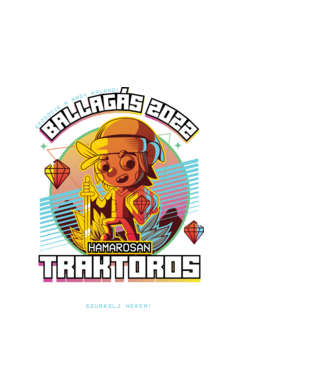 Arcade Jövőbeli szakmás traktoros minta fehér pólón
