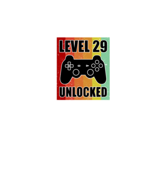 level 29 unlocked retro gamer minta fekete pólón