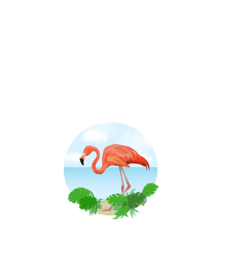 Flamingó minta fehér pólón