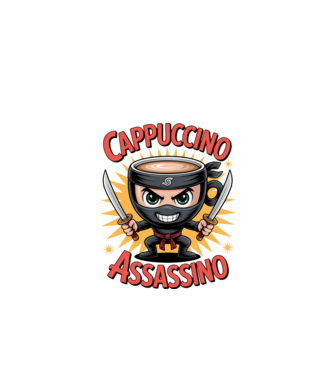 Cappuccino Assasino minta fekete pólón