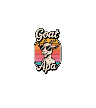 Goat Apa minta fekete pólón