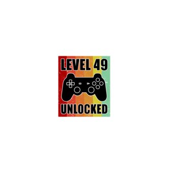 level 49 unlocked retro gamer minta fekete pólón