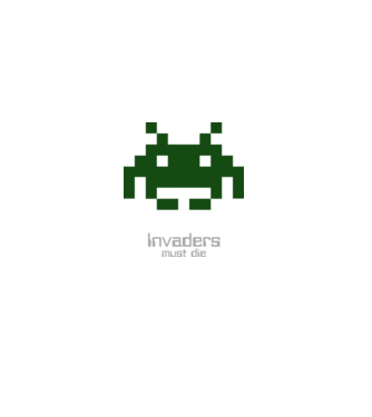 Invaders Must Die minta fehér pólón