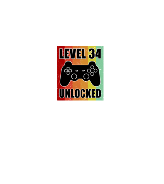 level 34 unlocked retro gamer minta fekete pólón